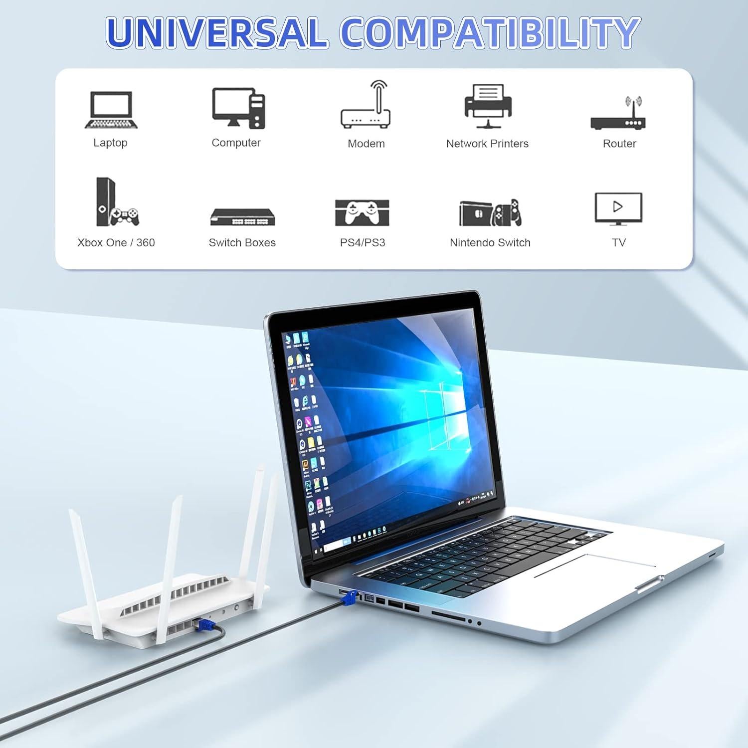 Cable Ethernet Cat 8 1.5 m AoforzTech Alta Velocidad