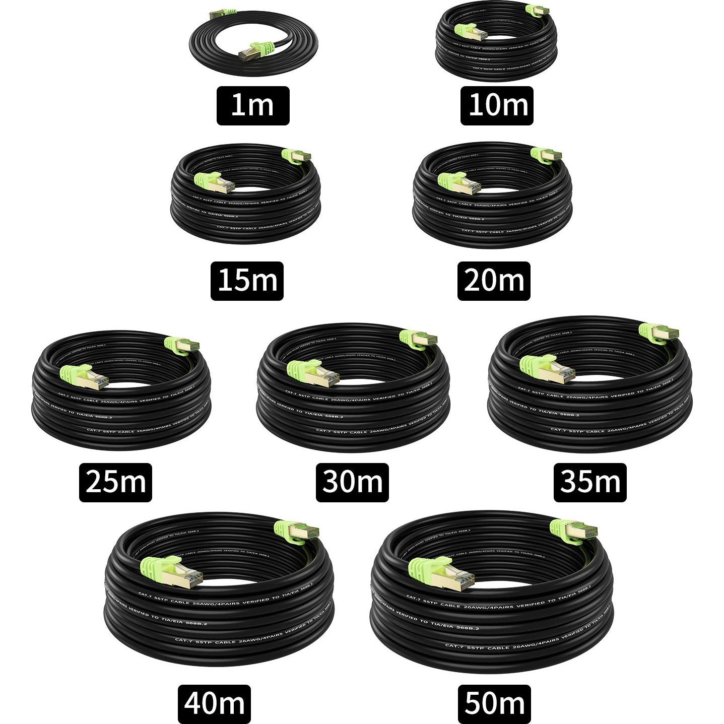 Cable Ethernet Cat 7 XXONE 39.62m SFTP a prueba de agua 10Gbps