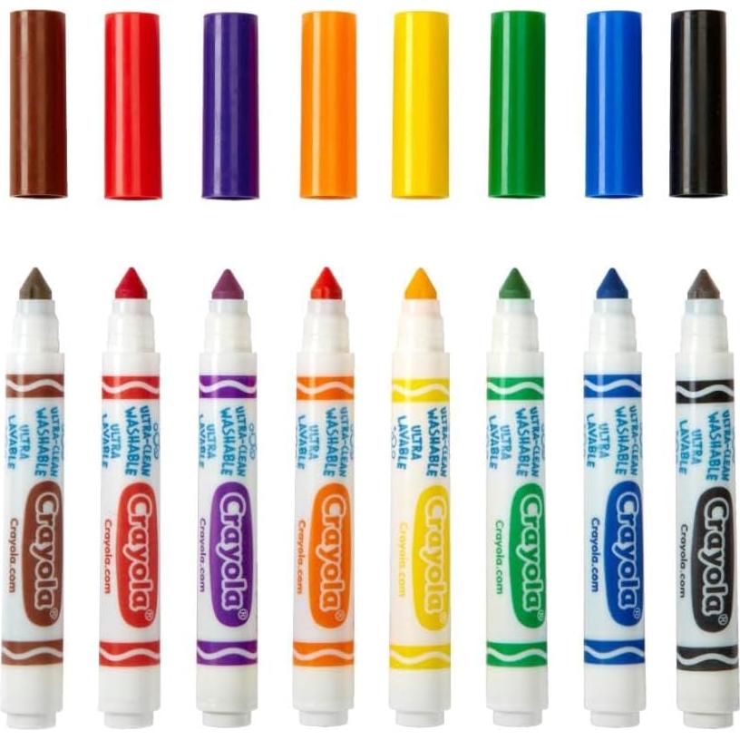 Marcadores Lavables Crayola 200ct - 8 Colores para Aula