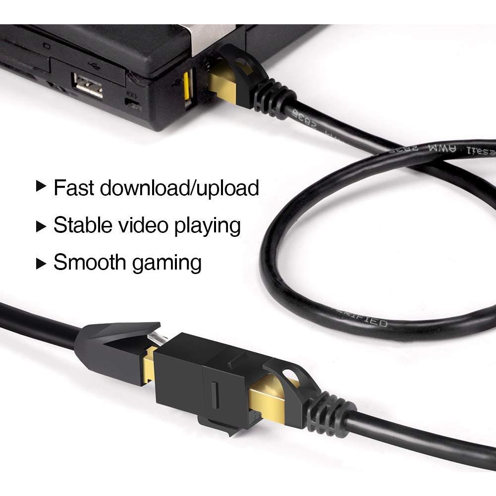 Paquete de 100 Acopladores RJ45 Cat6 VANDESAIL Keystone Negro