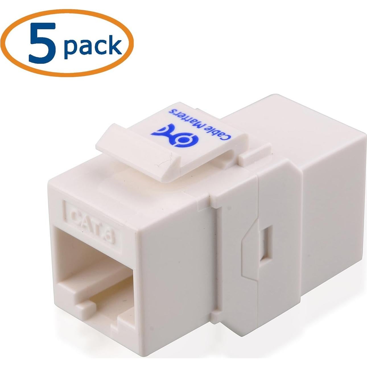 Acoplador Keystone RJ45 Cat6 Cable Matters 5-Pack Blanco