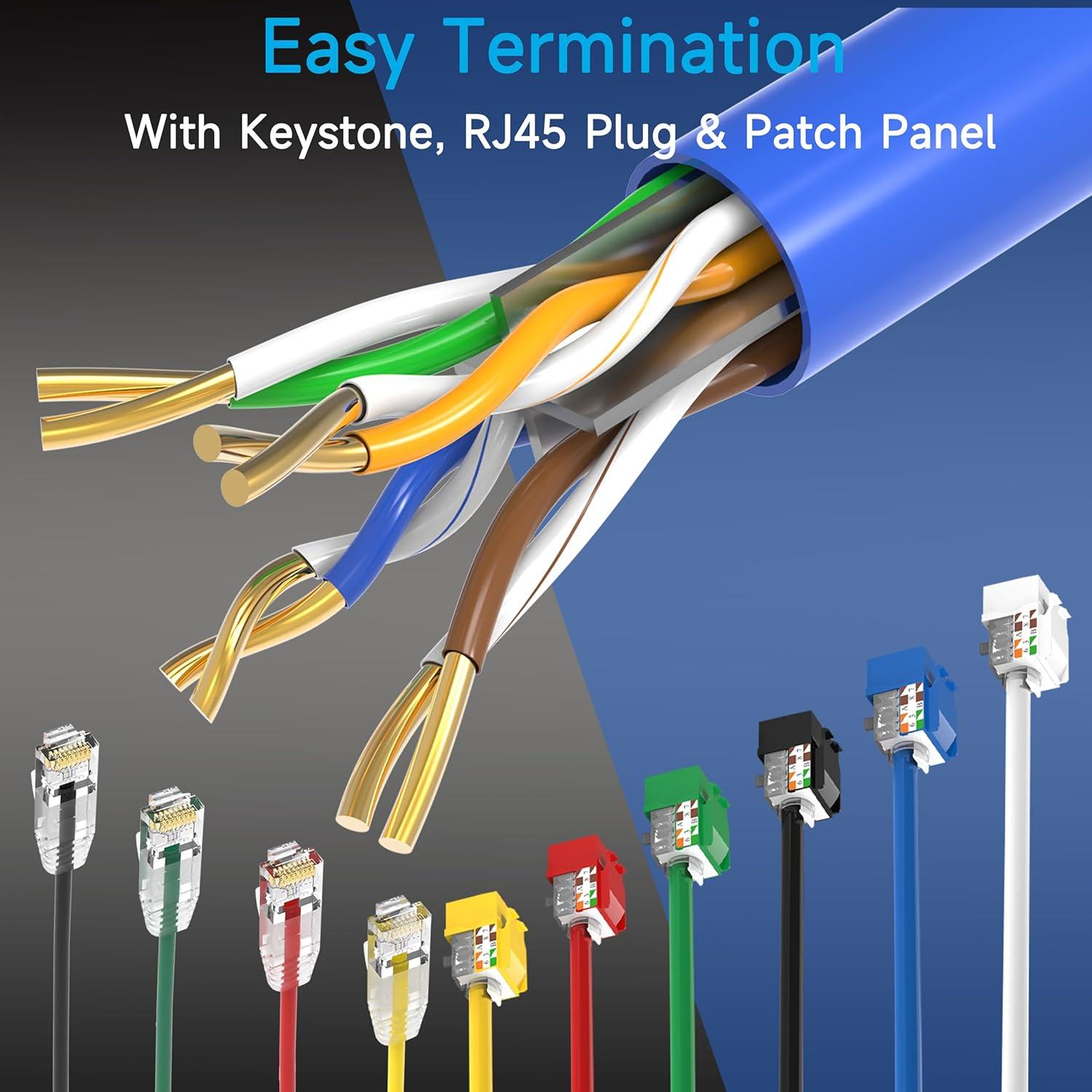 Cable Ethernet Cat6 1000ft Lysymixs CCA 23AWG 10G 550MHz