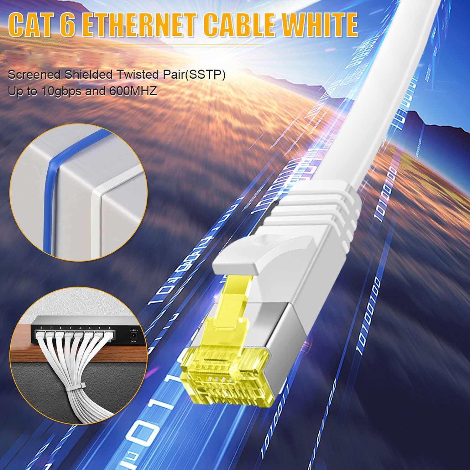 Cable Ethernet Cat 6 Aoforz 30.48 m Blanco Alta Velocidad