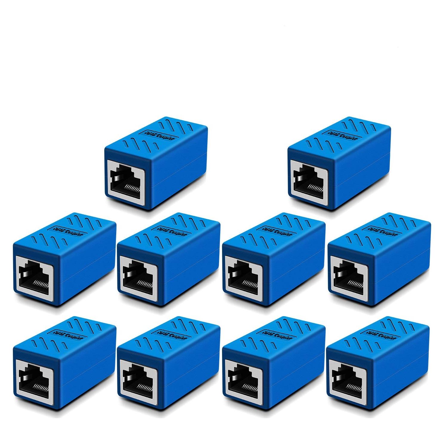 Acoplador Ethernet RJ45 Oneme Cat6 Femenino a Femenino - 10 Piezas Azul
