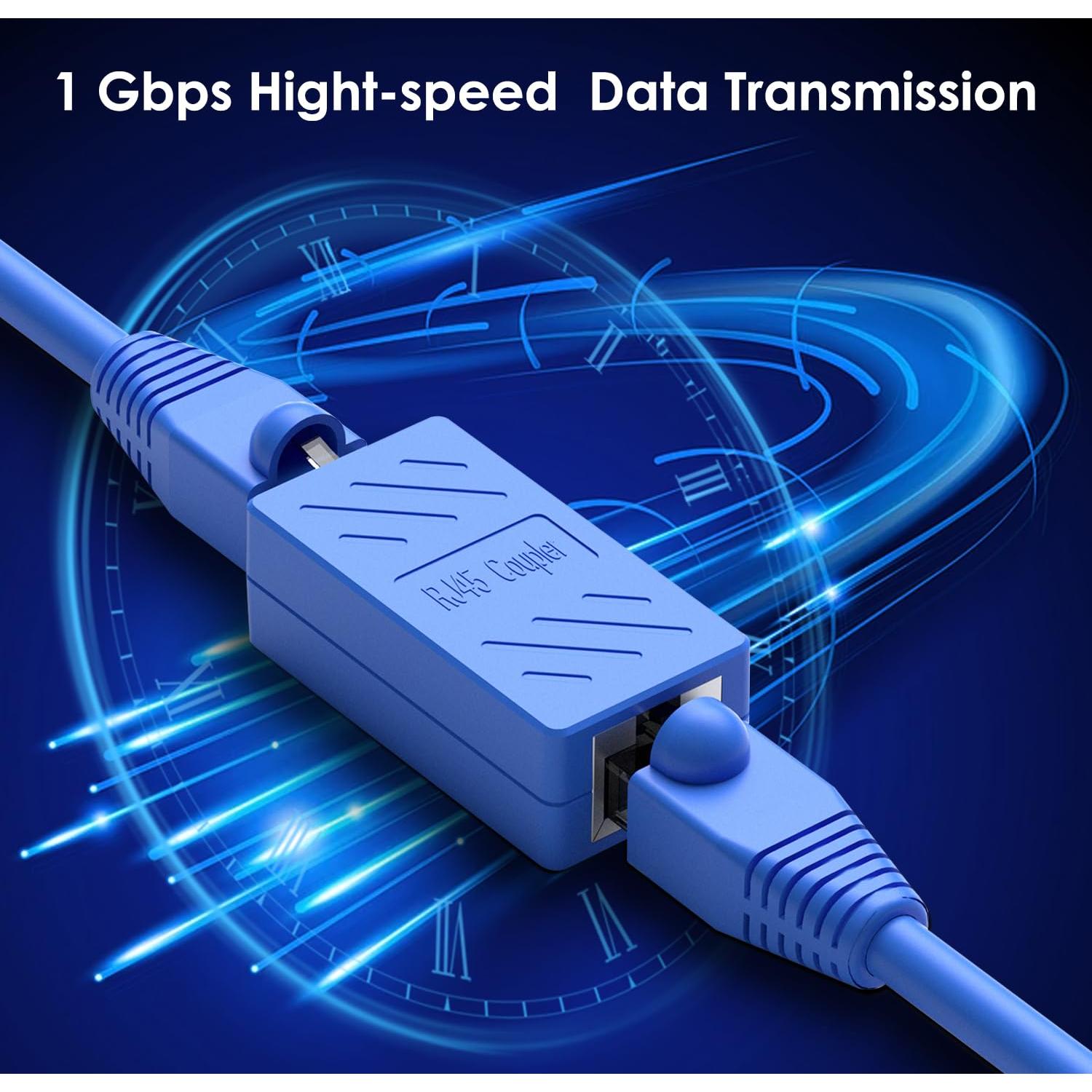 Acoplador Ethernet RJ45 Oneme Cat6 Femenino a Femenino - 10 Piezas Azul