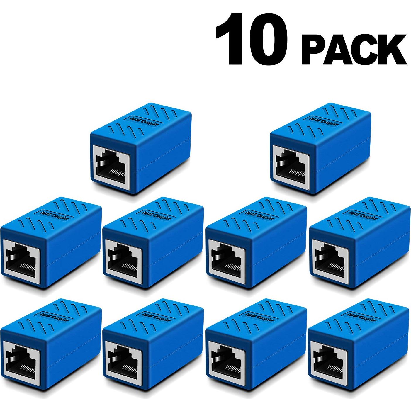 Acoplador Ethernet RJ45 Oneme Cat6 Femenino a Femenino - 10 Piezas Azul