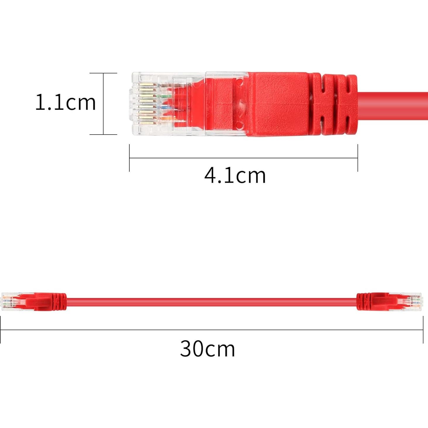 Cable Ethernet Cat6 RIIEYOCA 30cm Alta Velocidad 8 Unidades