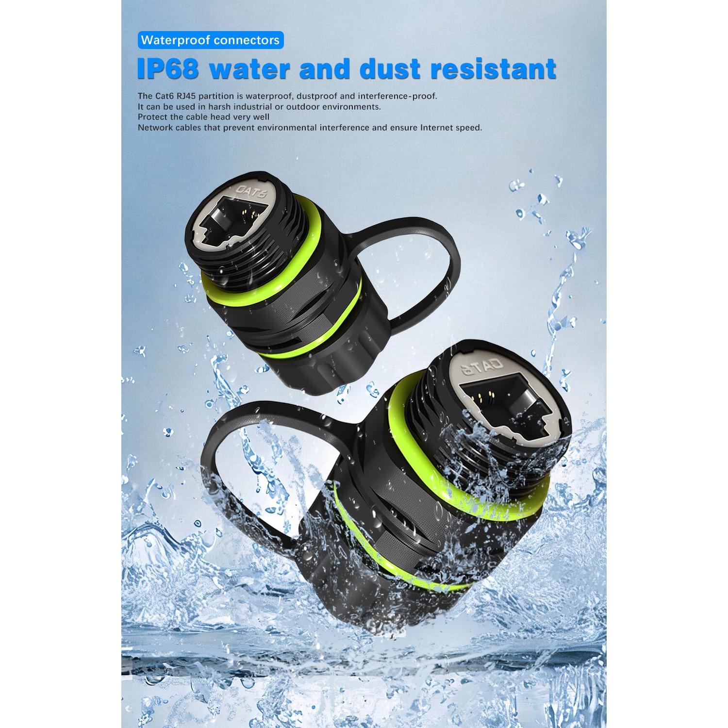 Acoplador RJ45 Impermeable Duttek IP68 Cat6 Femenino a Femenino