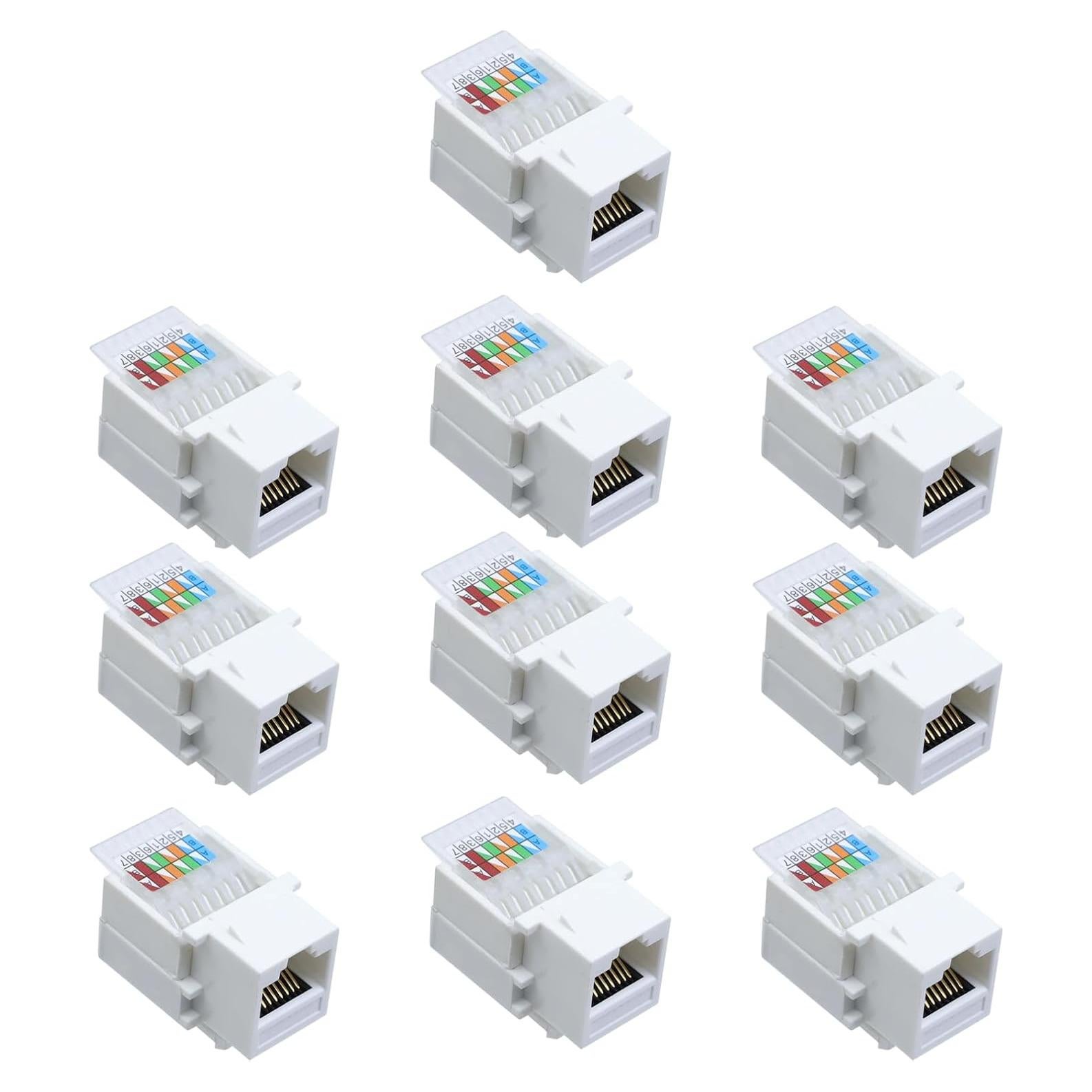 Conector Adaptador Keystone RJ45 Antrader Cat5e/Cat6 - 10 Unidades