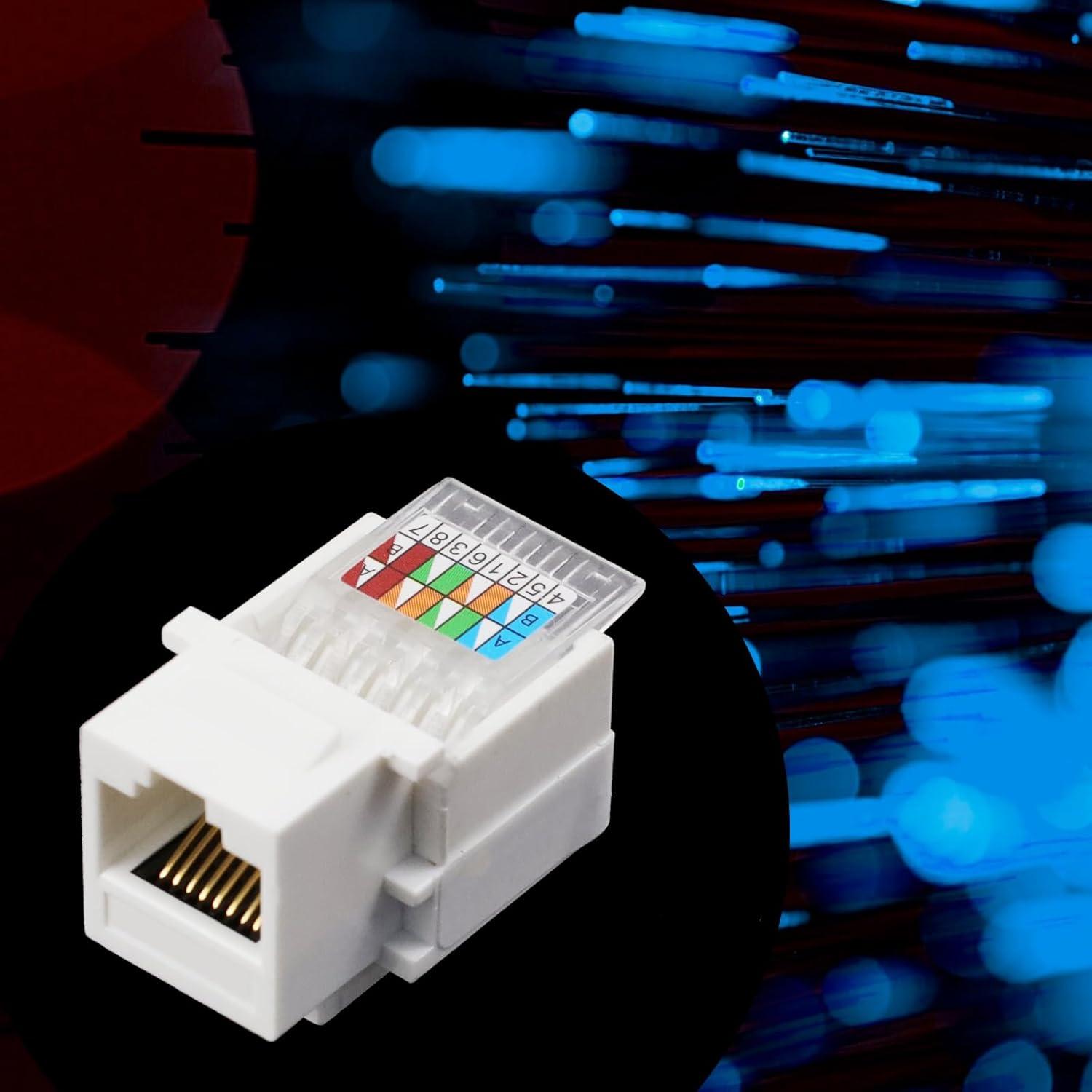 Conector Adaptador Keystone RJ45 Antrader Cat5e/Cat6 - 10 Unidades