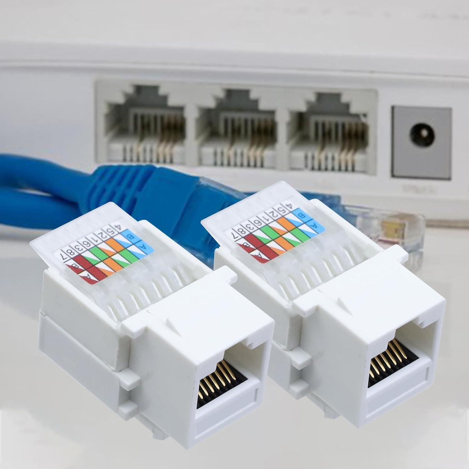 Conector Adaptador Keystone RJ45 Antrader Cat5e/Cat6 - 10 Unidades