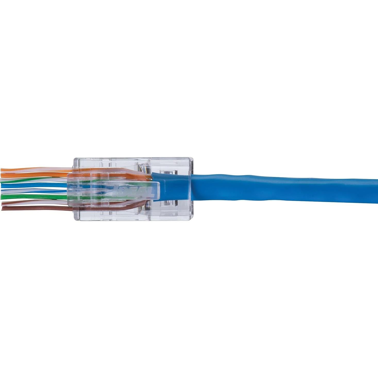 Conector Modular RJ-45 8P8C Feed-Thru Ideal 85-370 CAT5e 25 Unidades