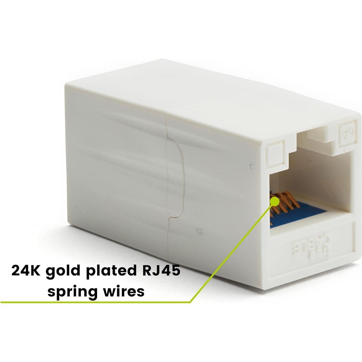 Acoplador Inline RJ45 Hembras trueCABLE Cat6A Blanco 2 Piezas