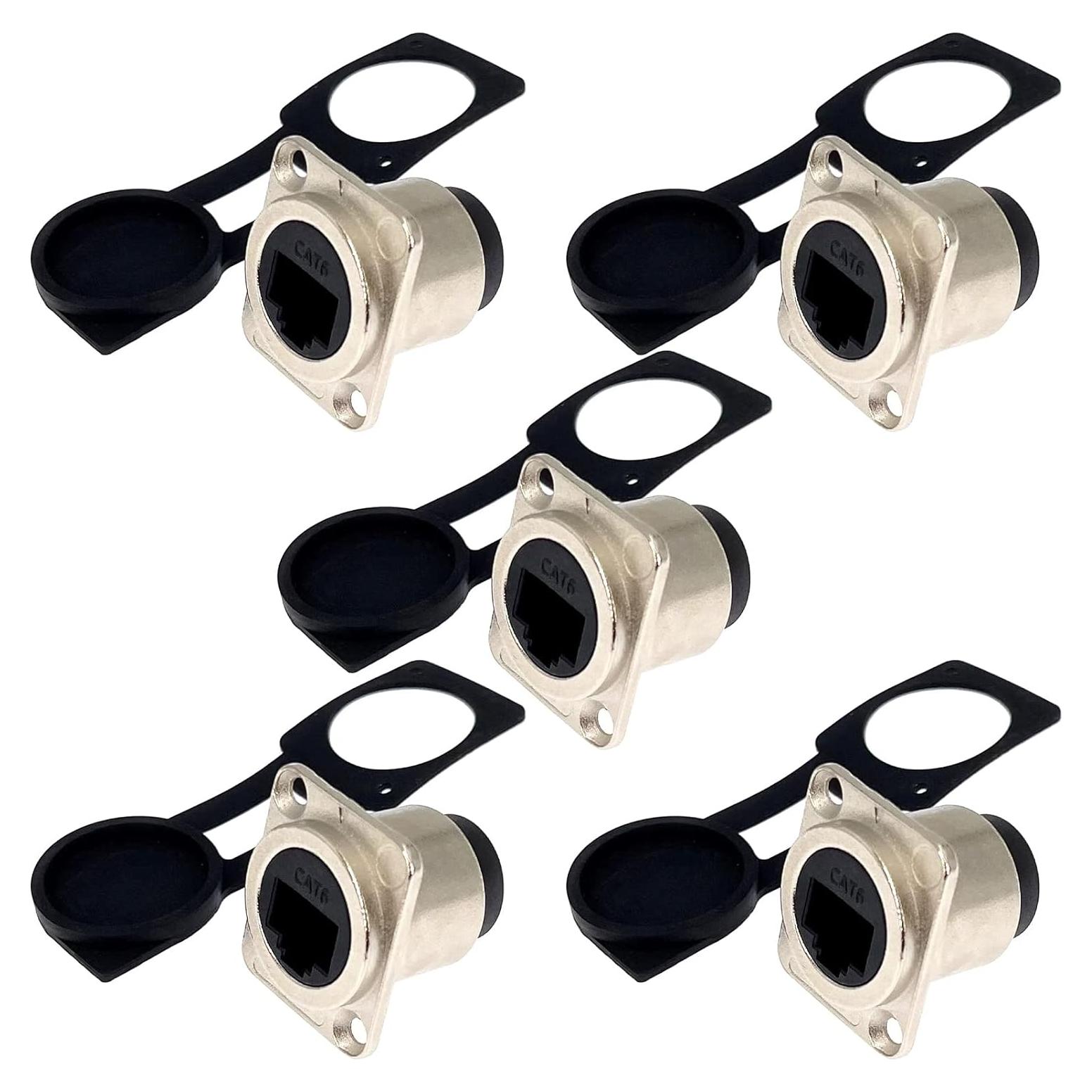 Conector RJ45 CAT6 D-Type 5PCS Montaje en Panel Hembra a Hembra