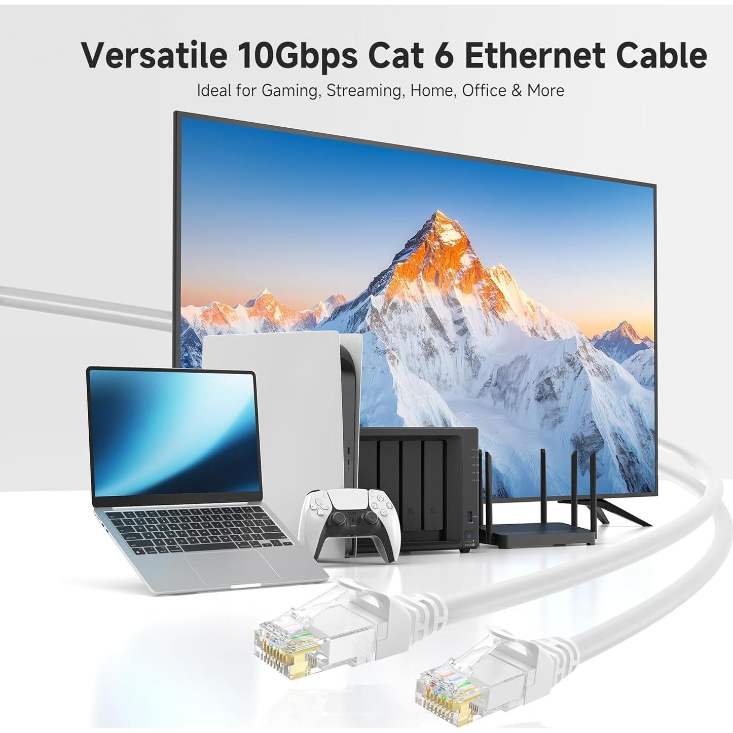 Cable Ethernet Cat 6 10Gbps Cable Matters 9.14m Blanco