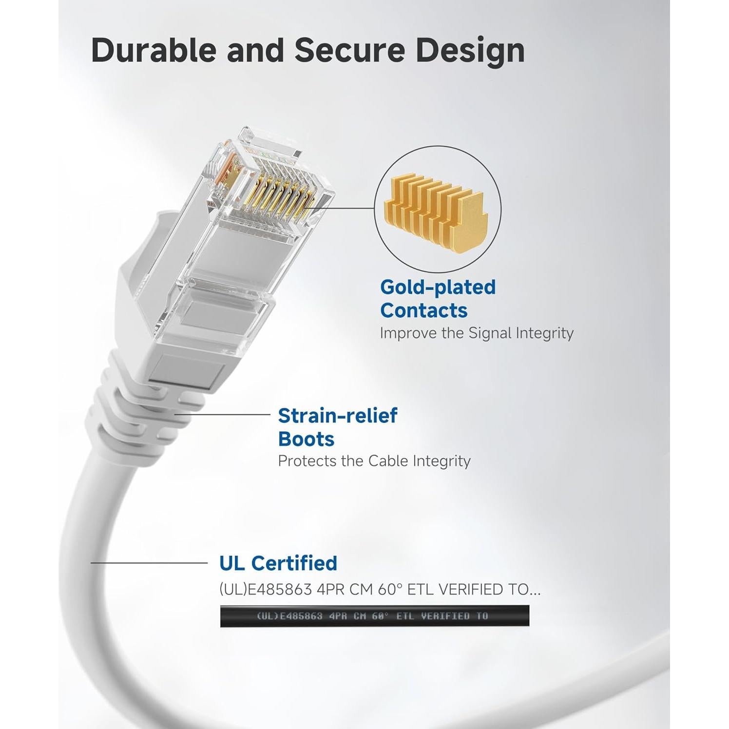 Cable Ethernet Cat 6 10Gbps Cable Matters 9.14m Blanco