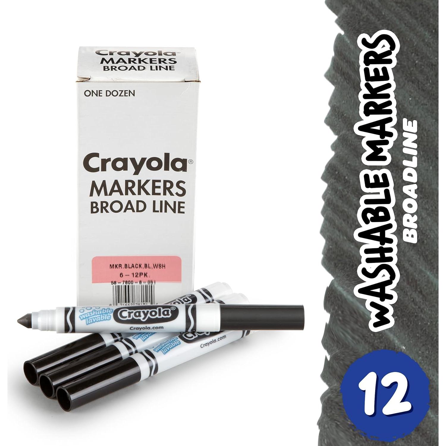 Marcadores Lavables Crayola Negro 12 Piezas Línea Ancha