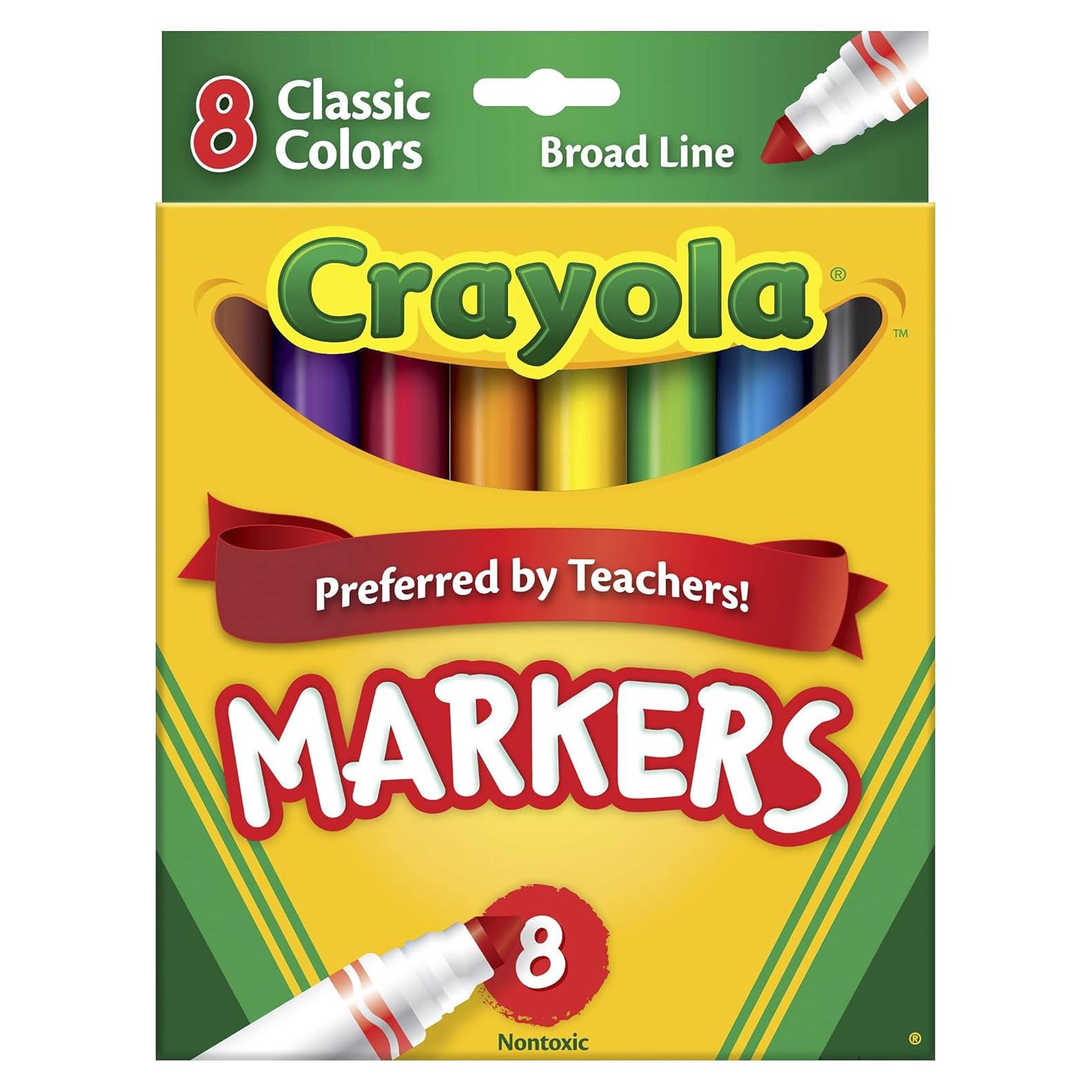 Marcadores Anchos Crayola 8 Colores Clásicos para Niños