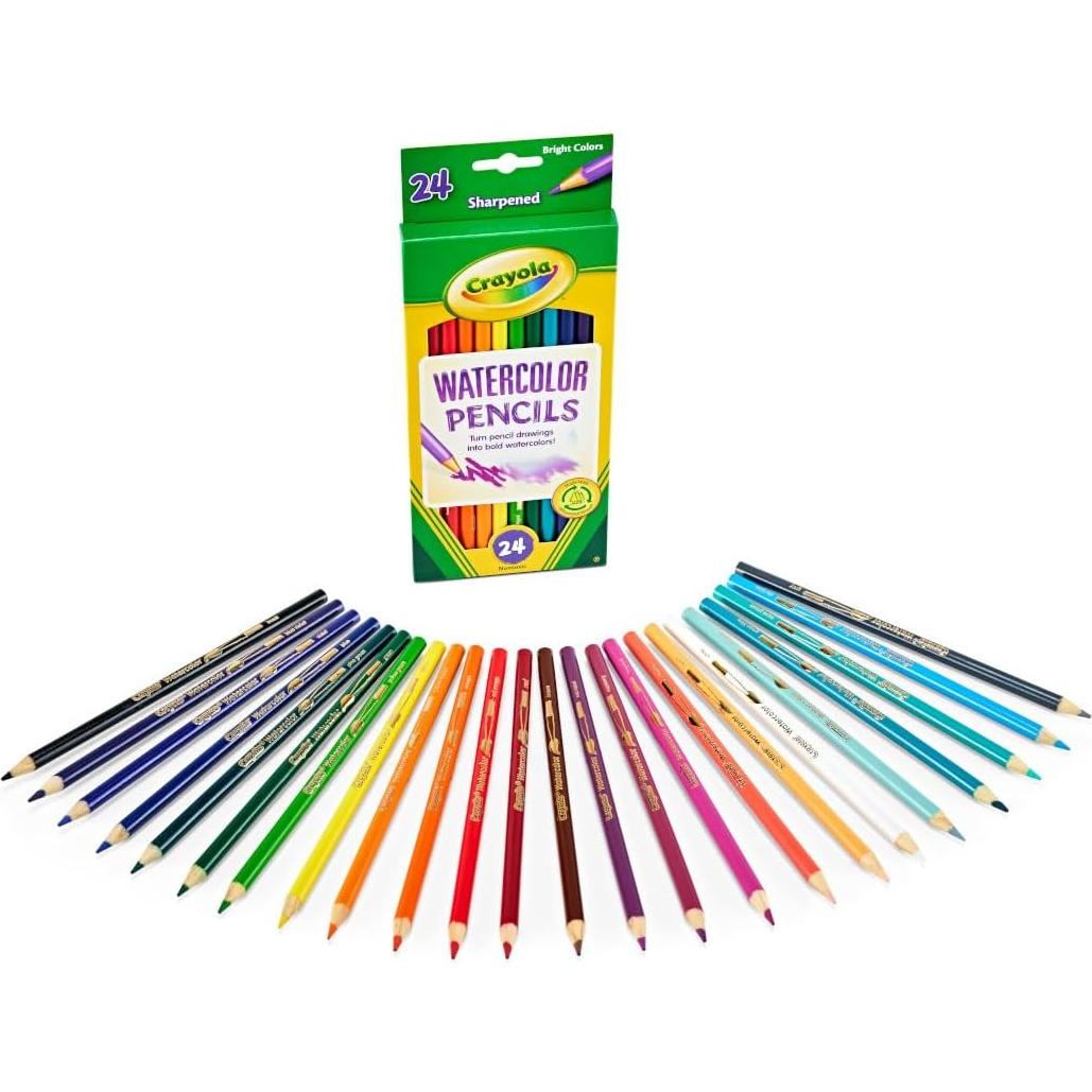 Lápices Acuarelables Crayola 24 Colores Preafilados