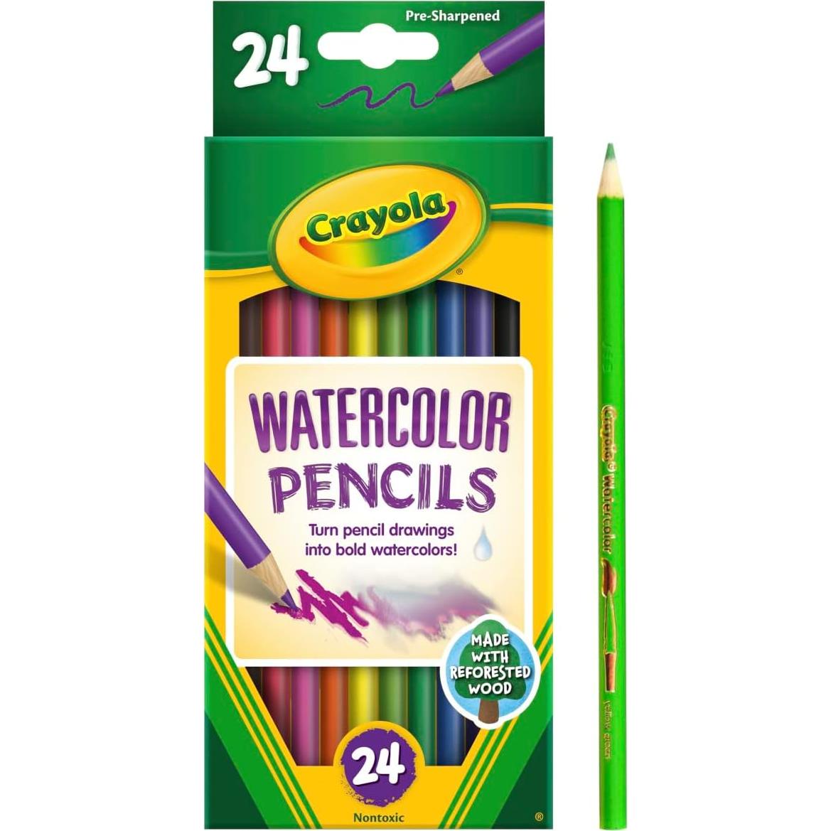 Lápices Acuarelables Crayola 24 Colores Preafilados