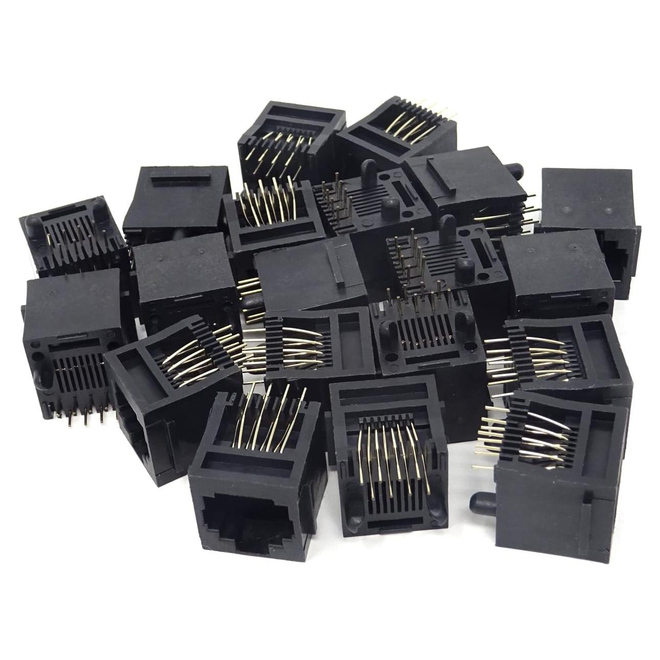 Conectores Modulares RJ45 8P8C Honbay 20PCS Negros
