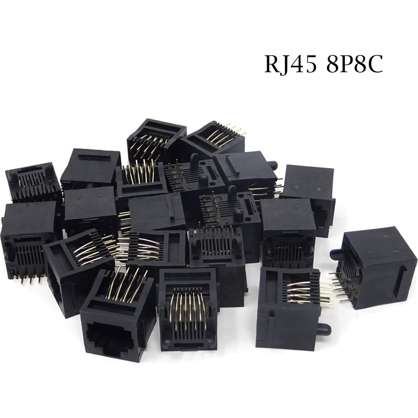 Conectores Modulares RJ45 8P8C Honbay 20PCS Negros