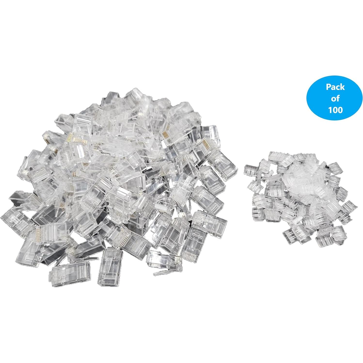 Conectores RJ45 Cat6/6A Micro Connectors 100 unidades 28AWG