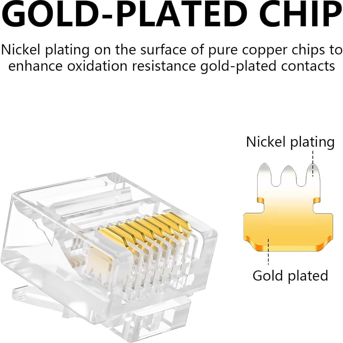 Conectores Cat6 RJ45 Jadaol - Paquete de 50 unidades, 8P8C