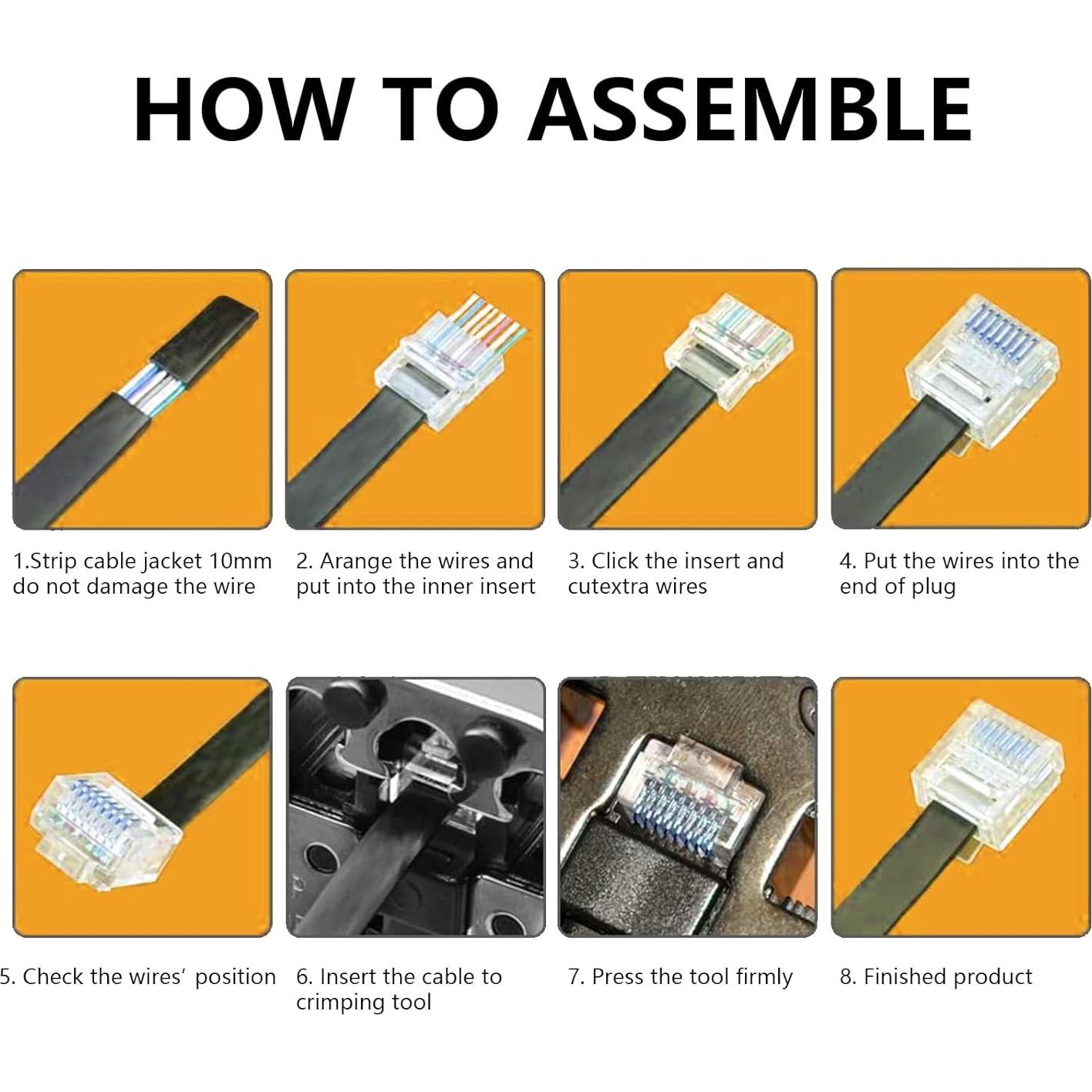 Conectores Cat6 RJ45 Jadaol - Paquete de 50 unidades, 8P8C