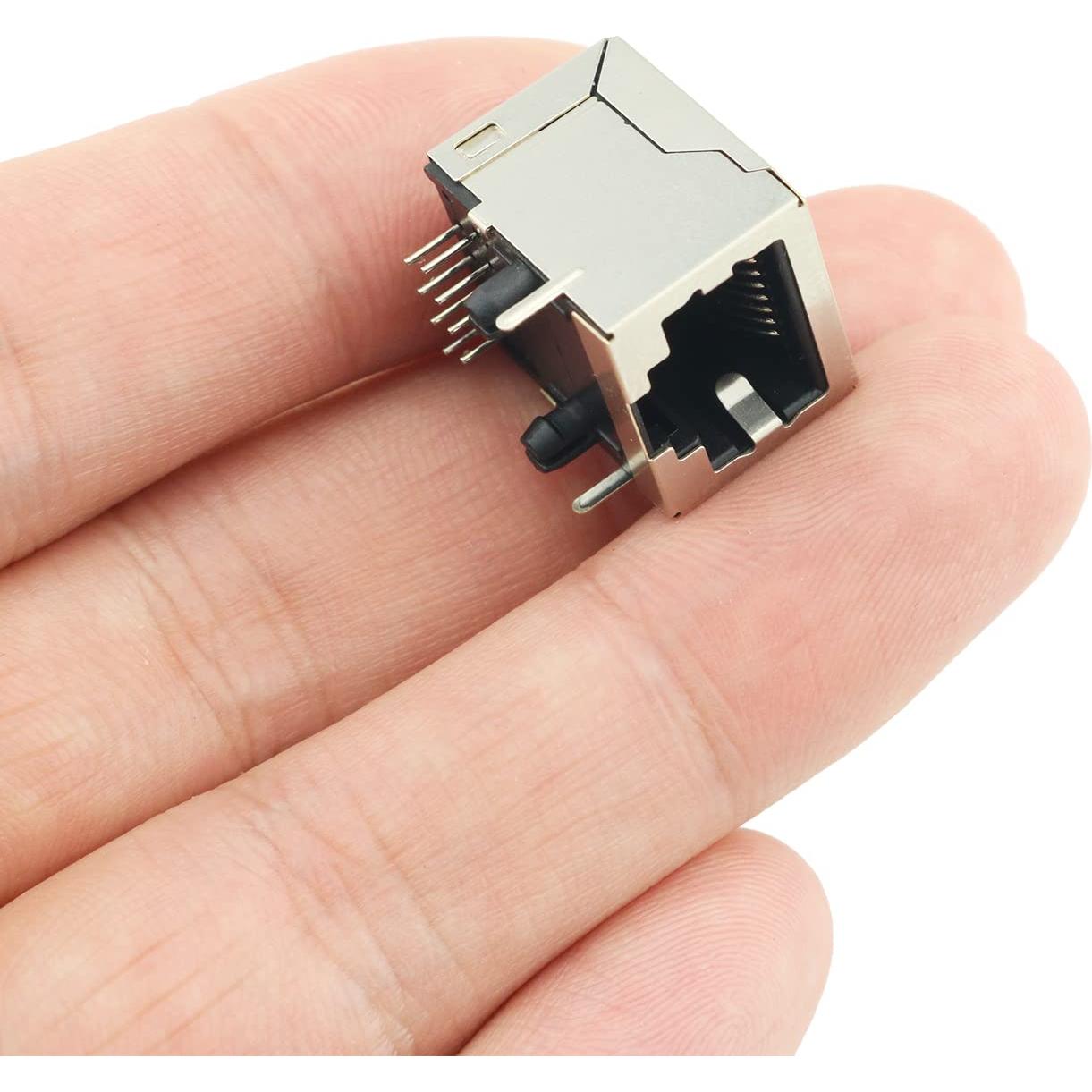 Conector RJ45 PCB 10PCS 8P8C Ángulo Recto CAT5/5e/6