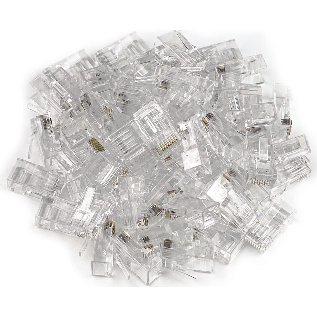 Conectores RJ45 Cat6 Iwillink 50-Pack Passthrough Chapados en Oro
