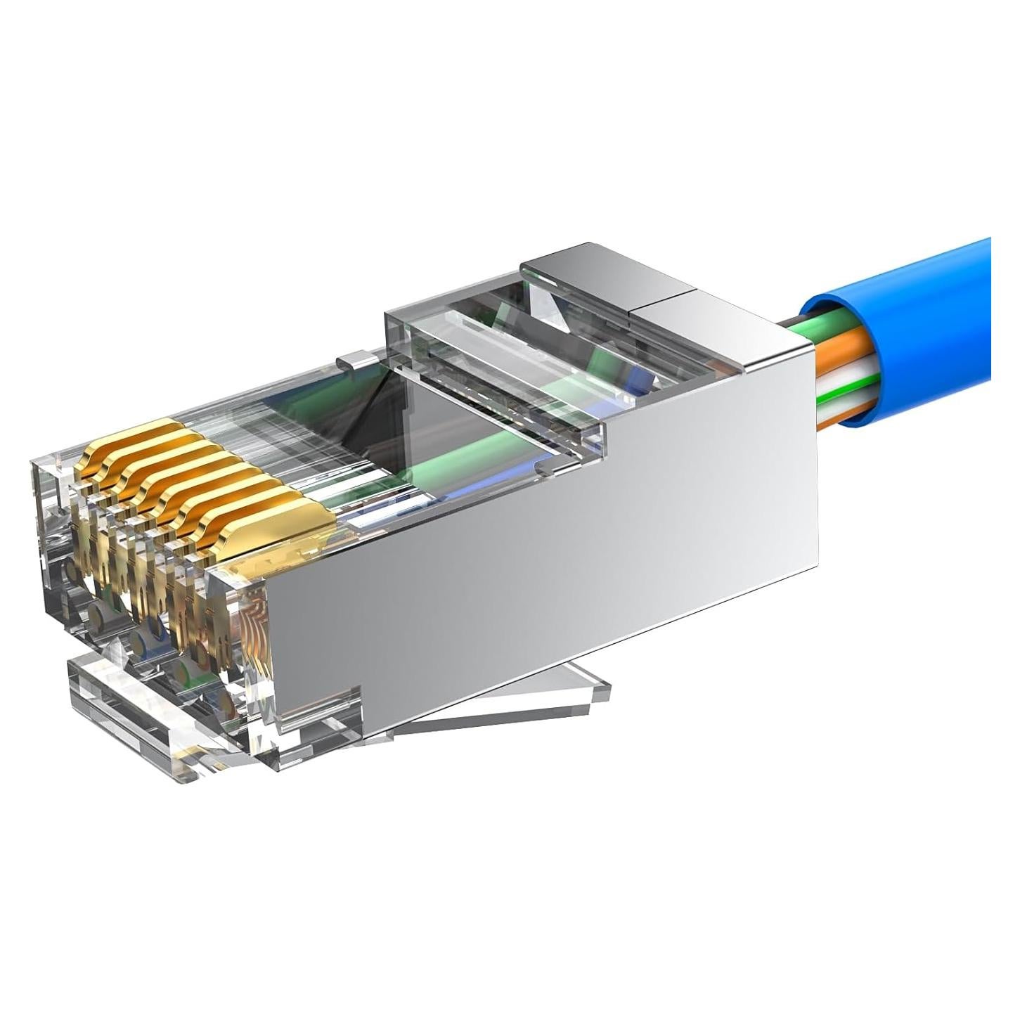 Conectores RJ45 Cat 6A MOGOOD 20 unidades apantallados STP