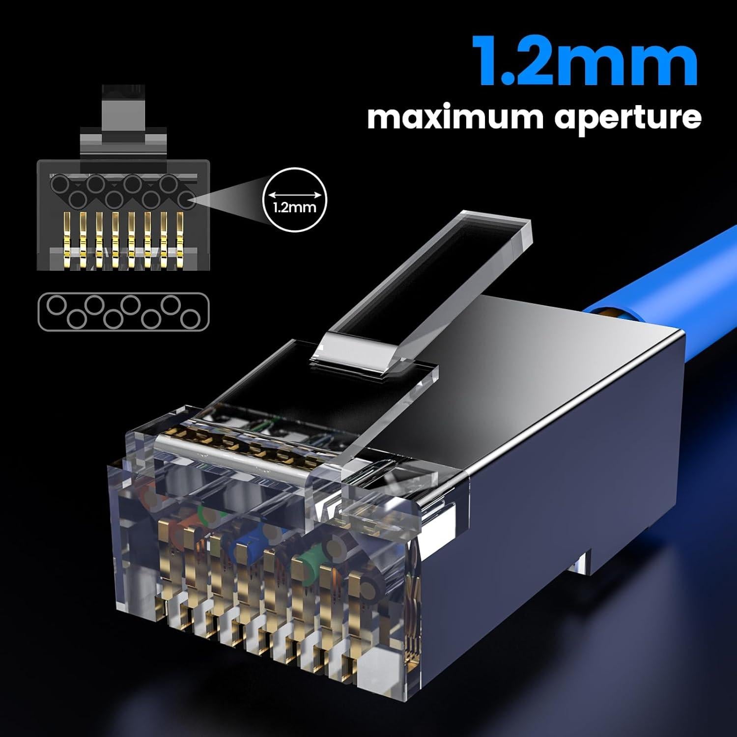 Conectores RJ45 Cat 6A MOGOOD 20 unidades apantallados STP