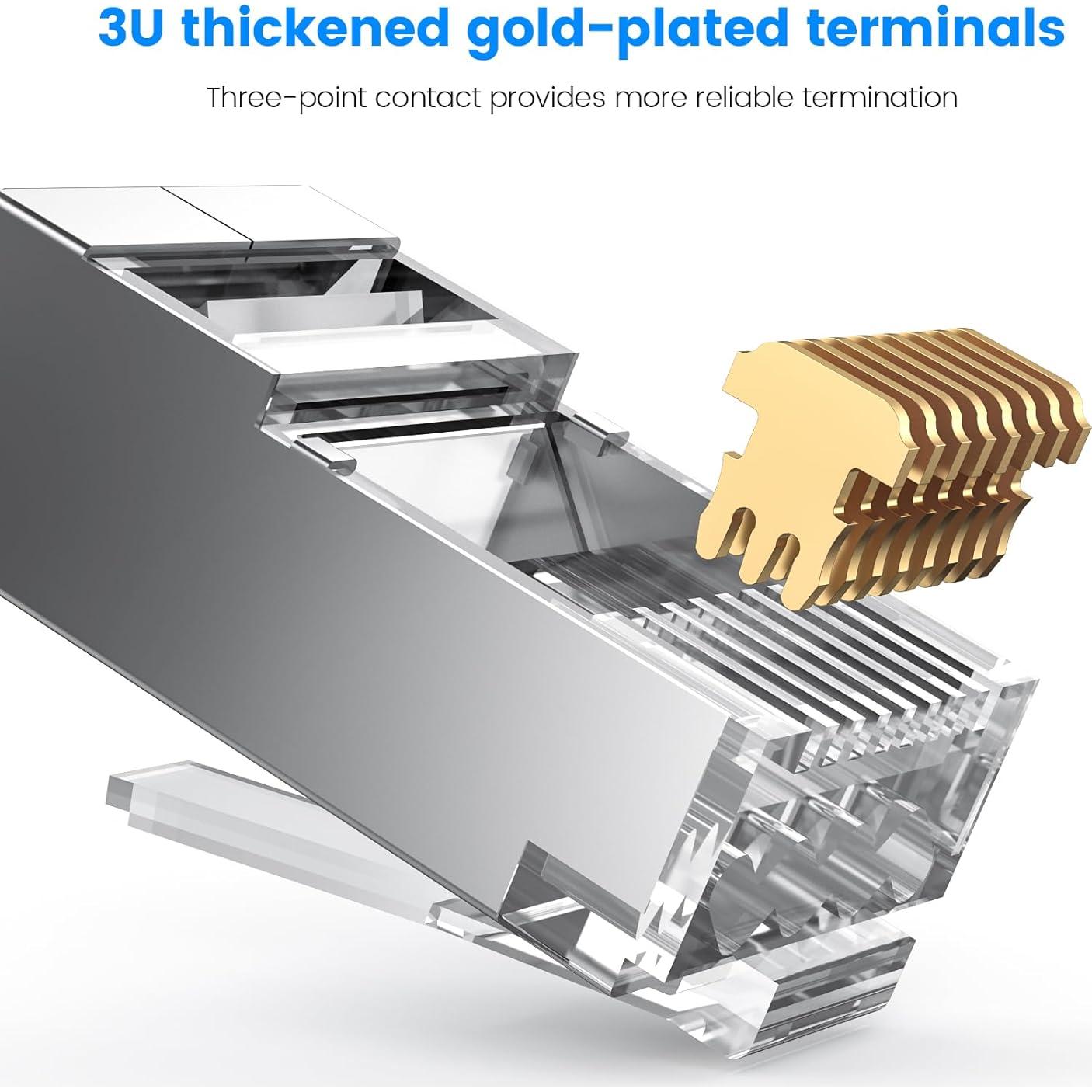 Conectores RJ45 Cat 6A MOGOOD 20 unidades apantallados STP