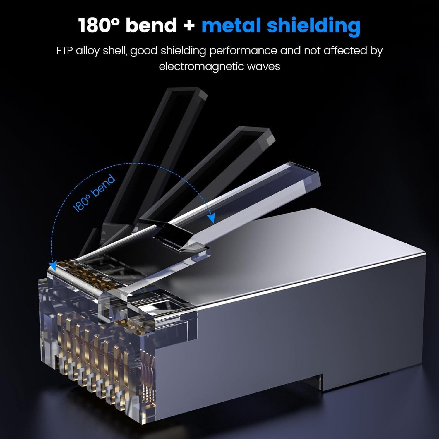 Conectores RJ45 Cat 6A MOGOOD 20 unidades apantallados STP