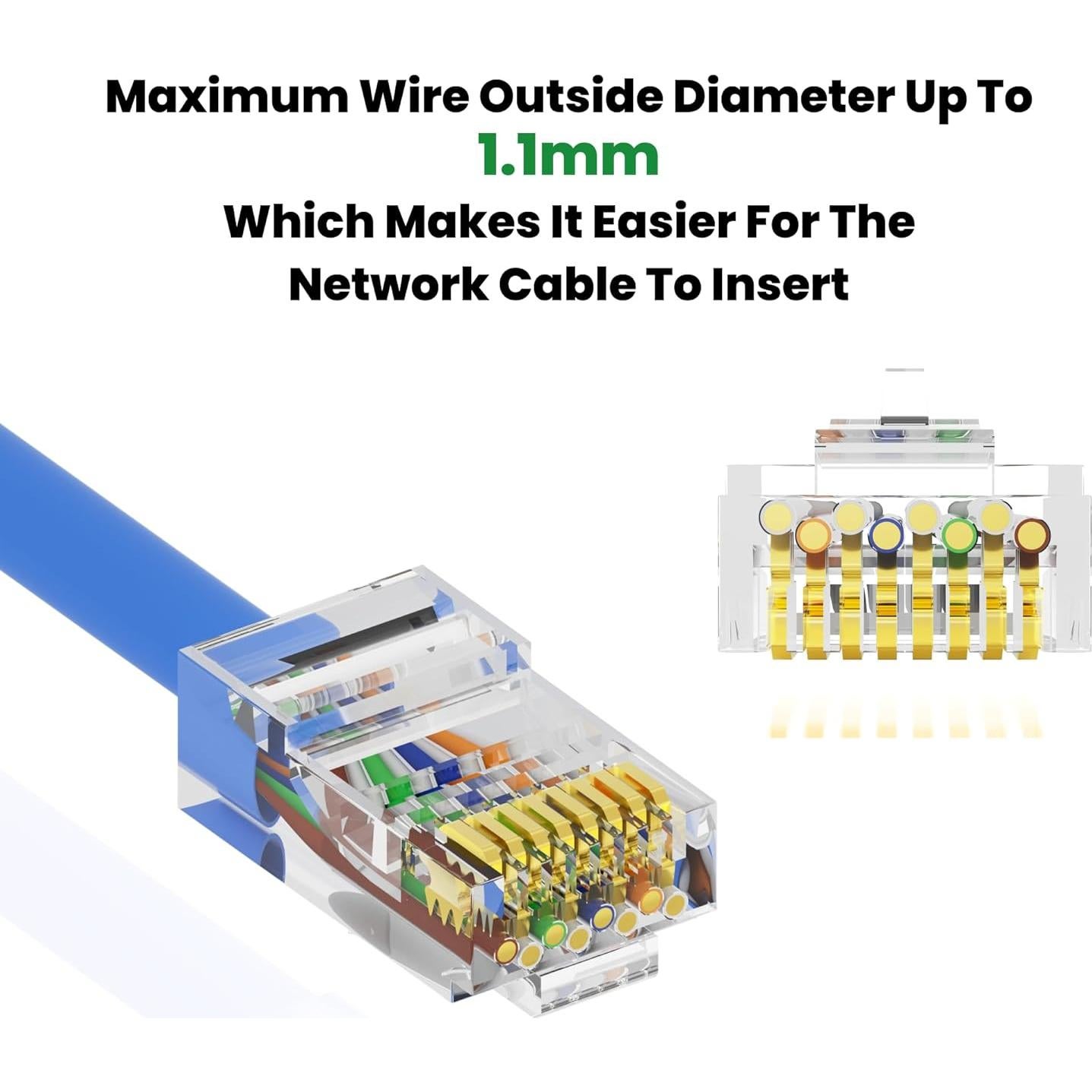 Conectores RJ45 Cat 6 CableGeeker Paquete de 100 Transparentes