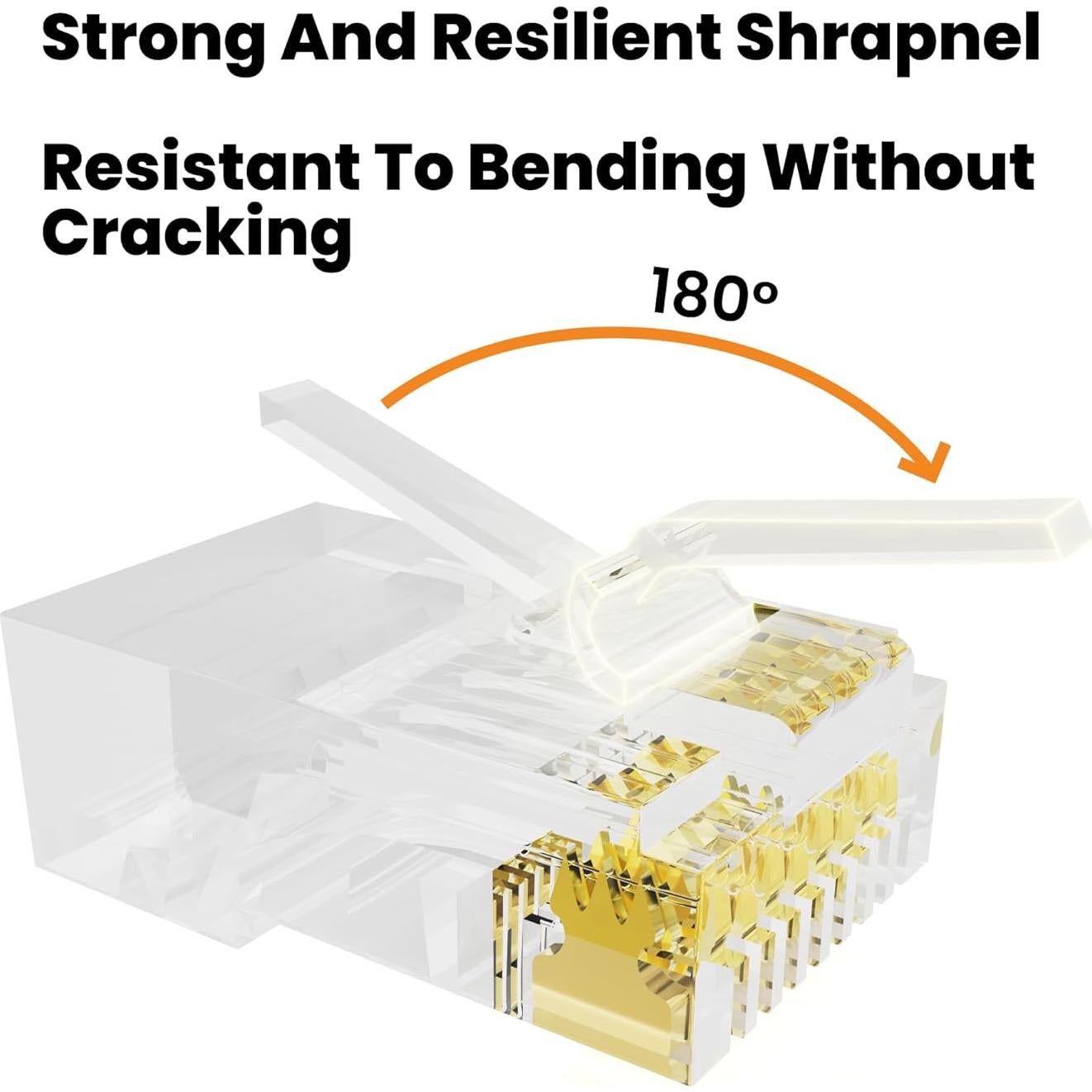 Conectores RJ45 Cat 6 CableGeeker Paquete de 100 Transparentes