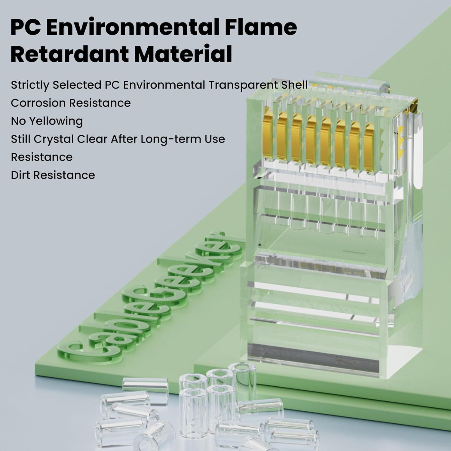Conectores RJ45 Cat 6 CableGeeker Paquete de 100 Transparentes