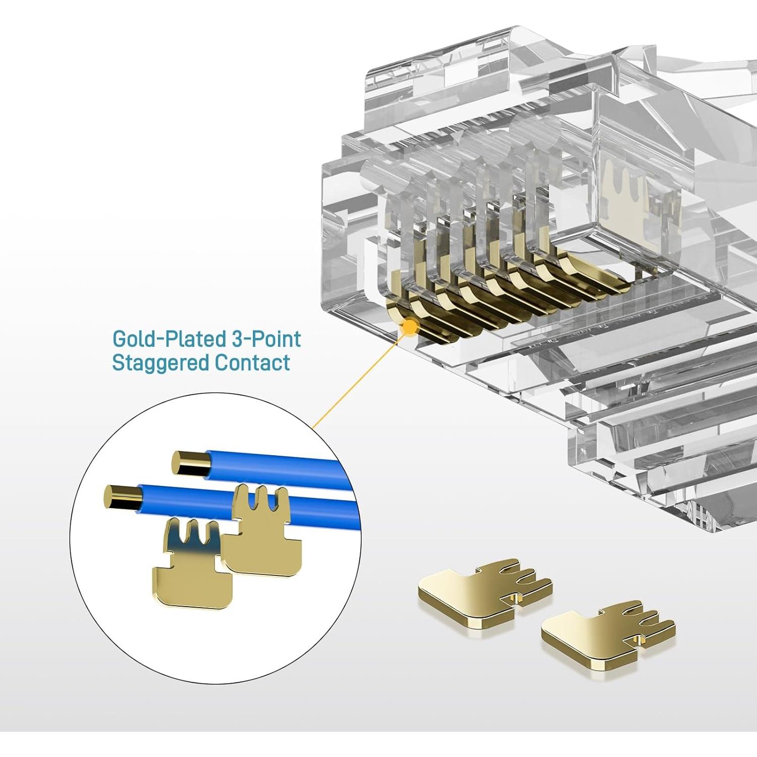Conectores RJ45 Cat6 DARKROCK 110 Piezas para Cables Ethernet