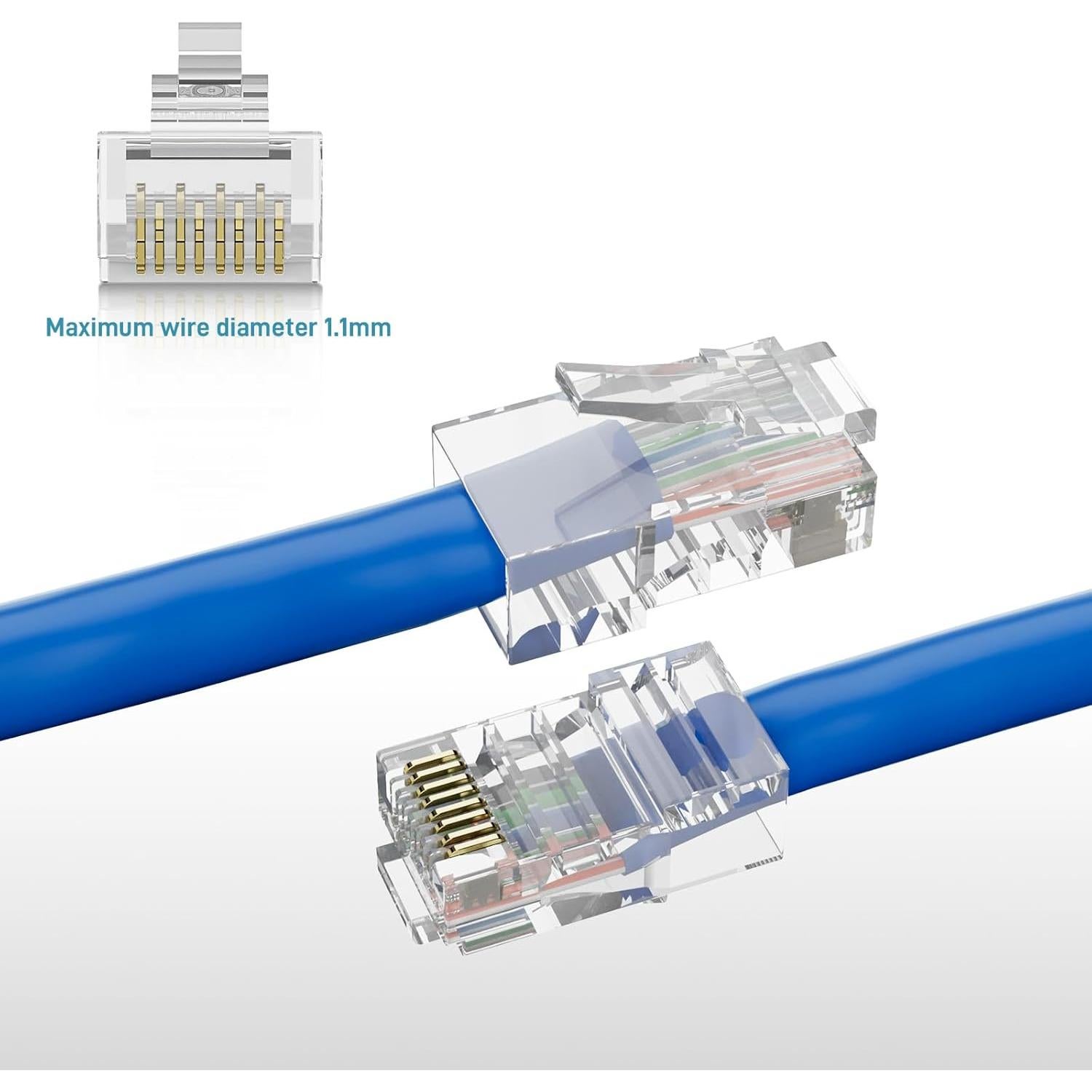 Conectores RJ45 Cat6 DARKROCK 110 Piezas para Cables Ethernet