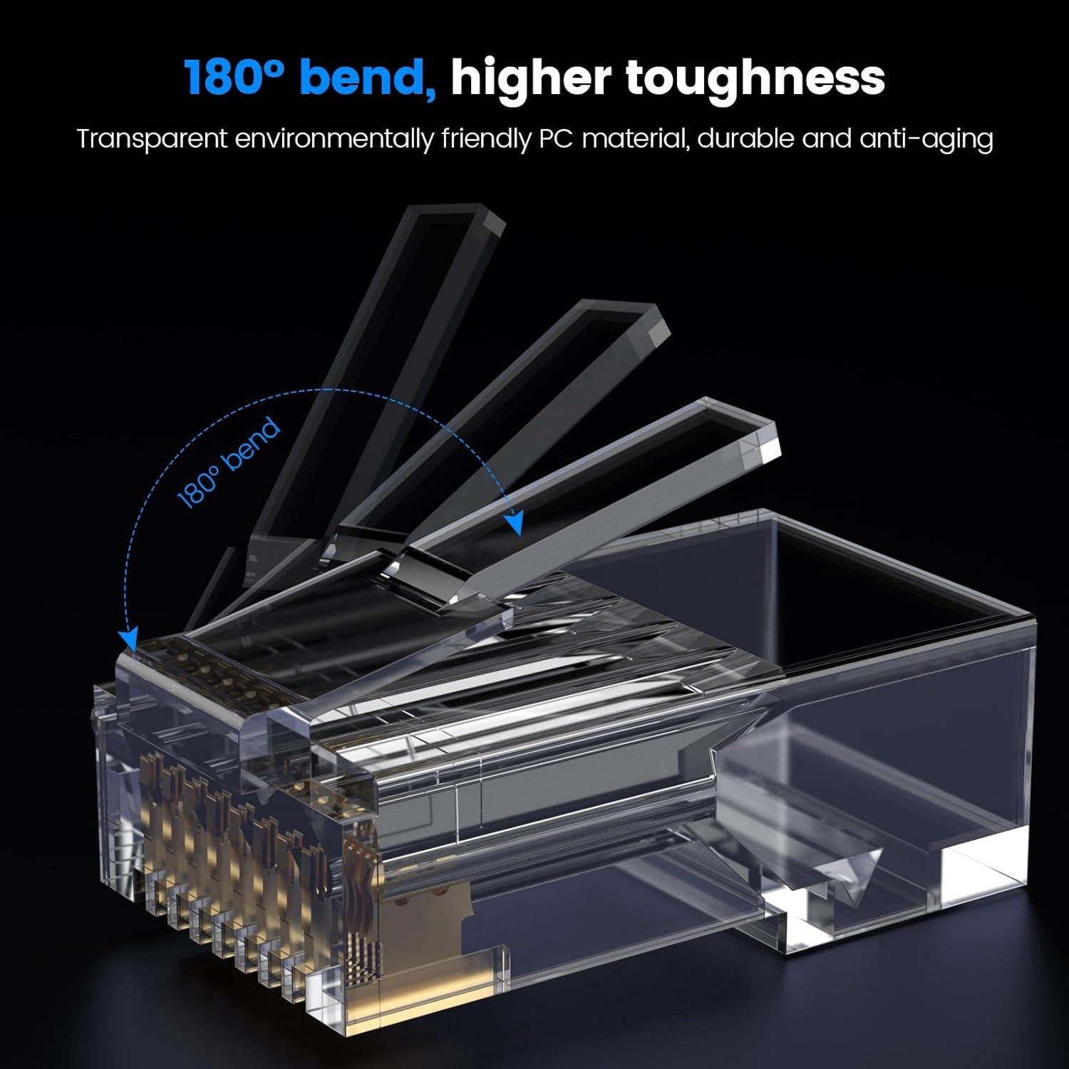 Conectores RJ45 Cat6 MOGOOD Paquete de 10 Sin Blindaje