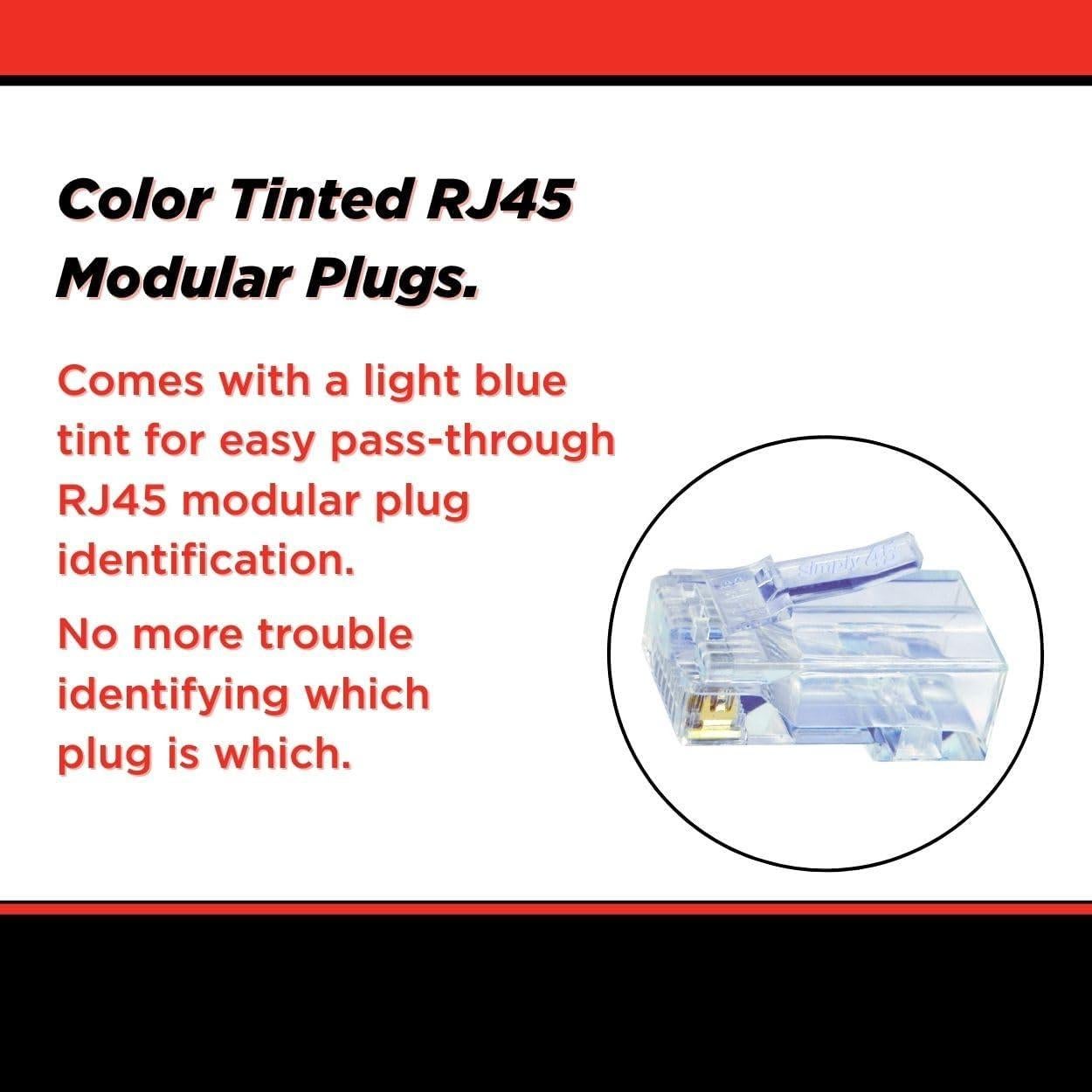 Conectores Modulares RJ45 Simply45 S45-1000 UTP 100 Piezas