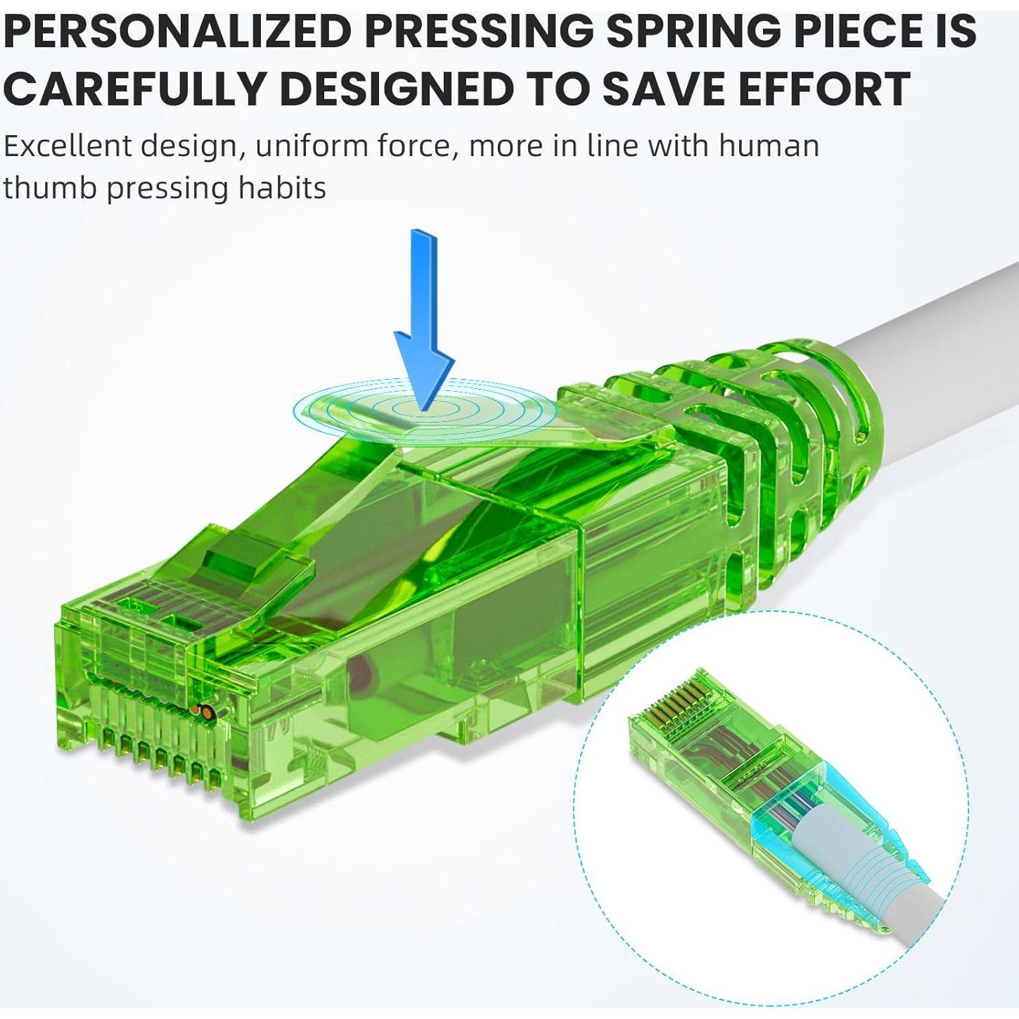 Conectores RJ45 Passthrough Cat6 ZOERAX 100-Pack con Botas