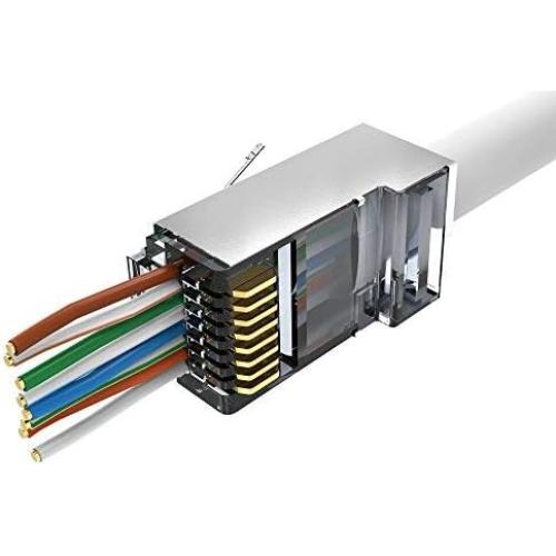 Conectores RJ45 Cat6 Blindados Sabra 100 PCS Alta Velocidad