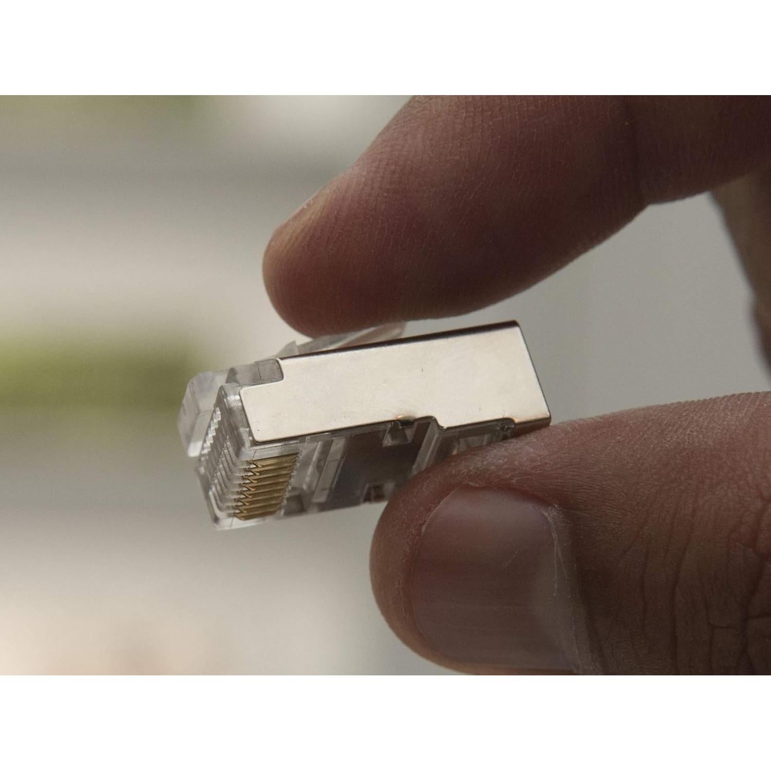 Conectores RJ45 Cat6 Blindados Sabra 100 PCS Alta Velocidad