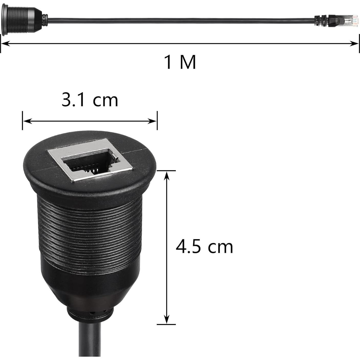Cable Empotrado RJ45 Macho a Hembra SinLoon 0.91M Cat6A