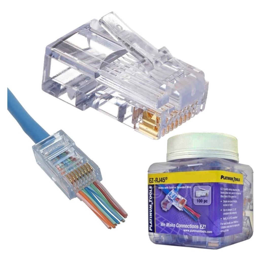 Tarro 100 Conectores RJ45 Cat6 Platinum Tools 202010J