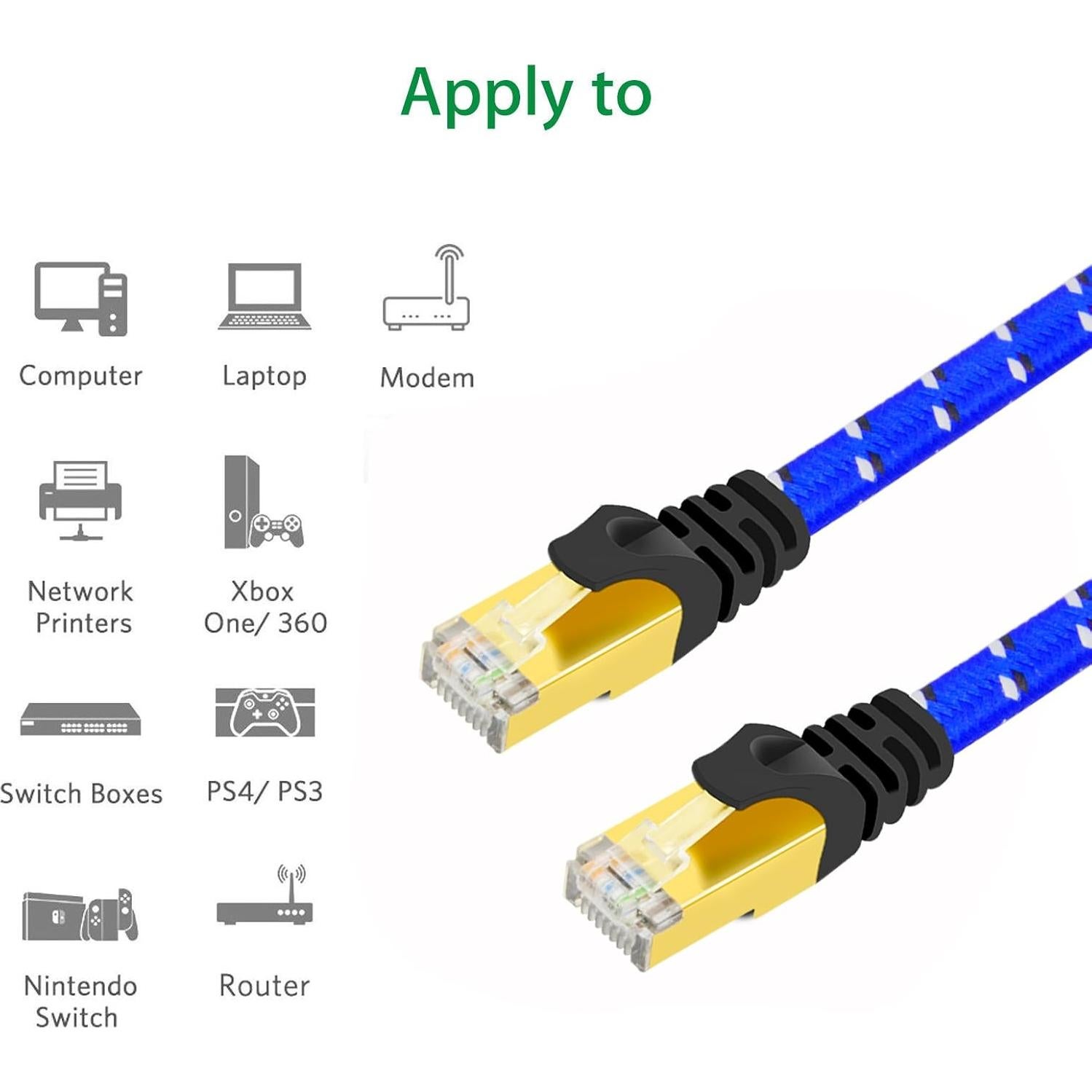 Cable Ethernet CAT7 Jeirdus 1 Metro Plano 10Gbps RJ45 Rojo Rosa