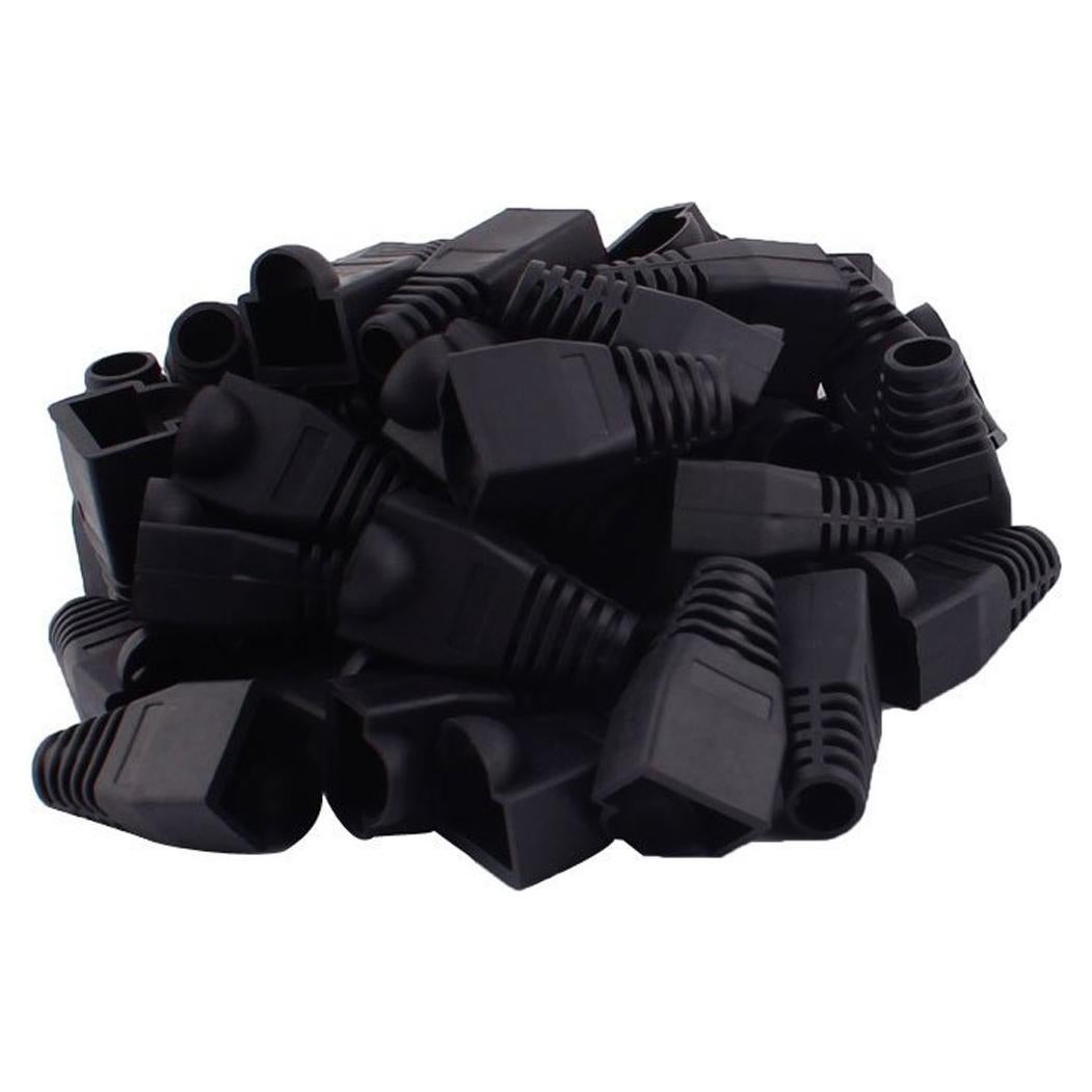 Cubiertas de botas RJ45 Copapa 100PCS Plástico Negro