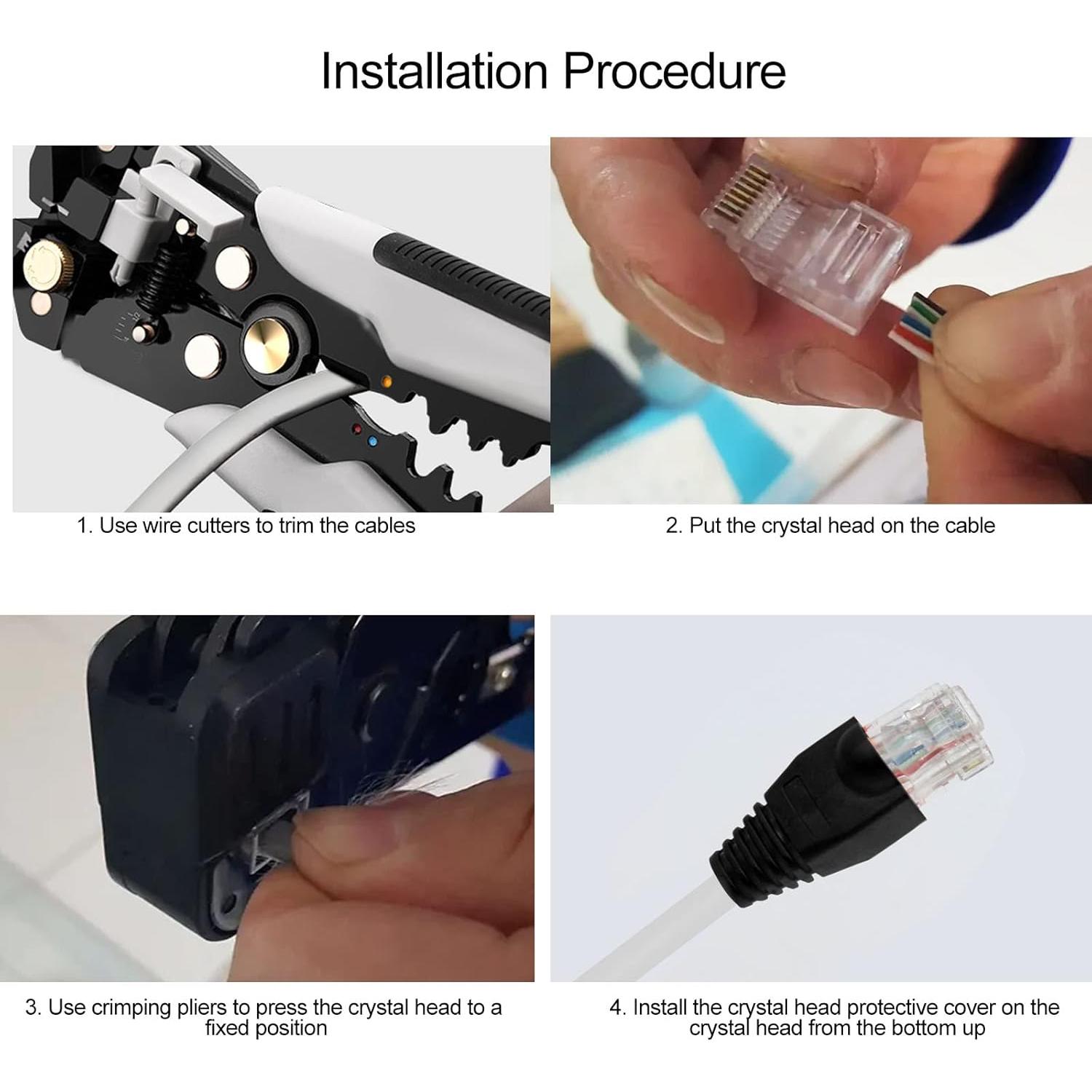 Cubiertas de botas RJ45 Copapa 100PCS Plástico Negro